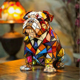 Lâmpada Bulldog Decorativa Vitral Elegante