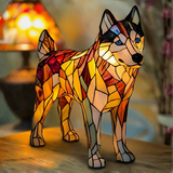 Lâmpada Cão Mágico Decorativa Vitral LED