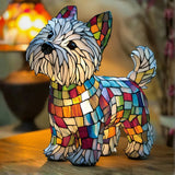 Lâmpada Cão Decorativa Vitral Artesanal Especial