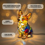 Lâmpada Cão Decorativa Vitral Tons Quentes