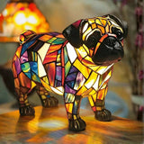 Lâmpada Pug Decorativa Vitral Cão