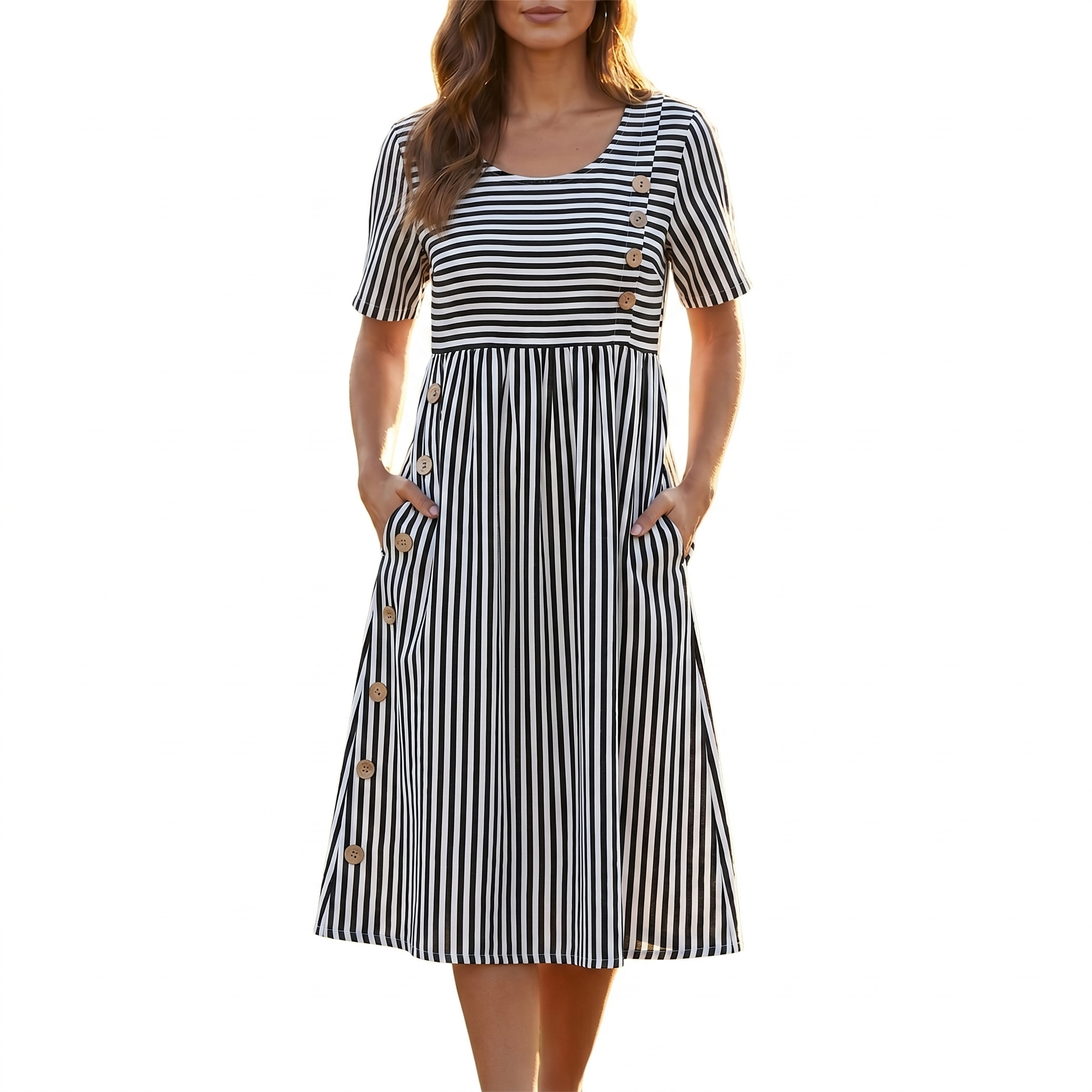 Sofia - Vestido de Verão às Riscas