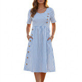 Sofia - Vestido de Verão às Riscas