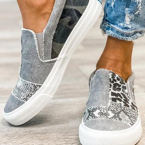 Mocassins Lona Leopardo Mulher | Estampado Animal Verão