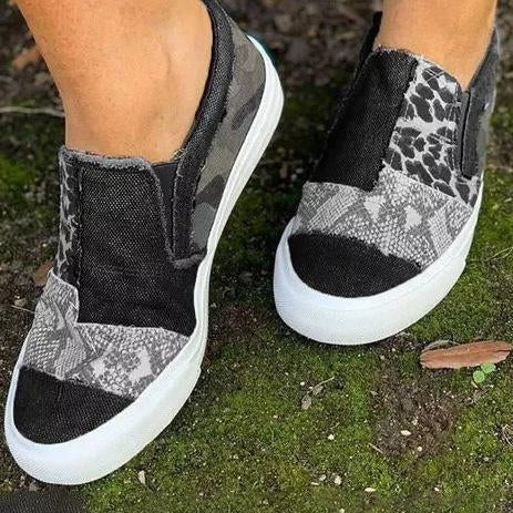 Mocassins Lona Leopardo Mulher | Estampado Animal Verão