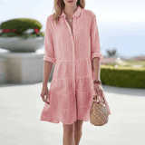 Joana - Vestido Listrado Arejado