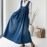 Raquel - Vestido Maxi de Ganga Vintage